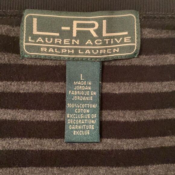 L-RL Lauren Active Cotton Crew Neck Striped Sweater Men’s Size L - Picture 6 of 7